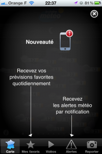 Screenshot de l'application iPhone La Chaine Météo