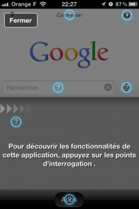 Screenshot de l'application iPhone Google