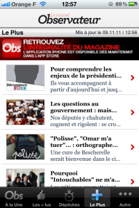 bannière publicitaire dans une application iPhone