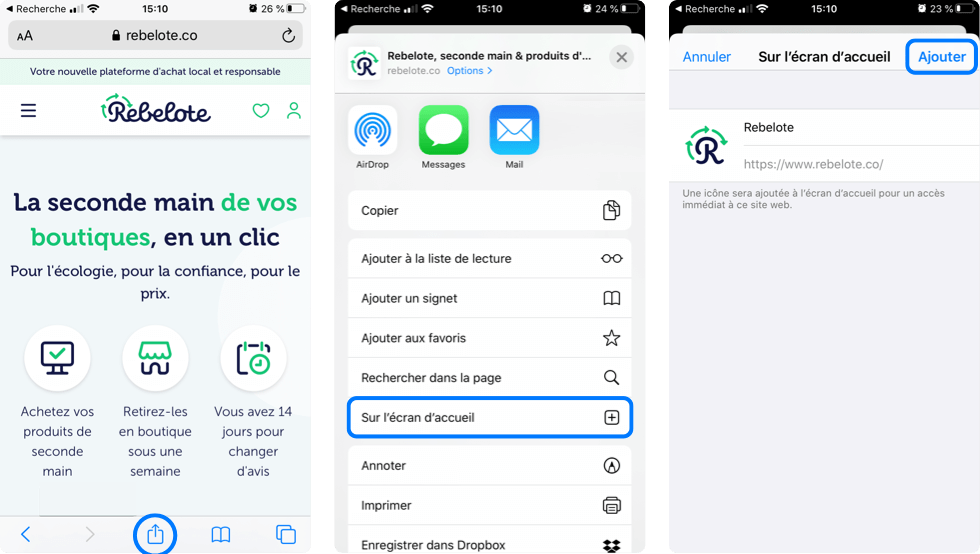 Tuto Comment ajouter une icône sur l'écran d'accueil iOS