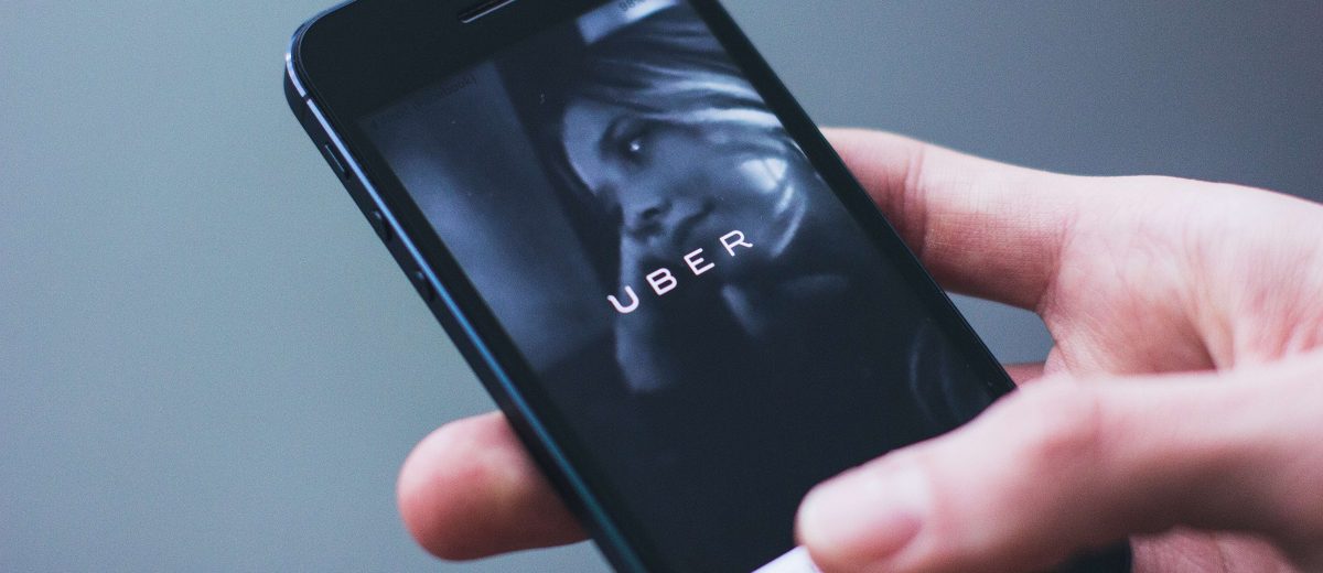 Application Uber sur smartphone